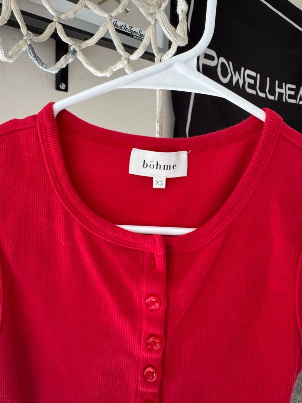 bohme Red Ribbed Button-Front Tank - Picture 2 of 2